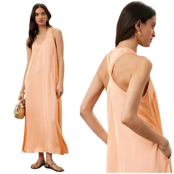 30. Rosetta Getty Maxi Dress Womens 12 Soft Girl Ballet Swiftie Quiet Luxury - Picture 3 of 10